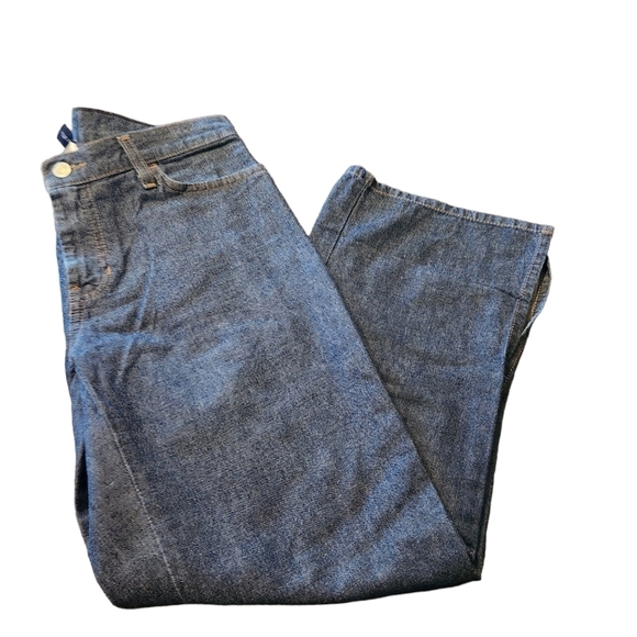 GAP side-slit capri  blue Mid-rise wide leg denim capri pants - Picture 10 of 10